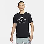 ★Nike★ Dry Fit Men's Trail Running T-Shirt FQ3915-013 Nike Dri-FIT Trail Logo Men's Trail Running T-Shirt - Black/Grey